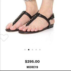 Rag & Bone Eli black leather studded sandal new